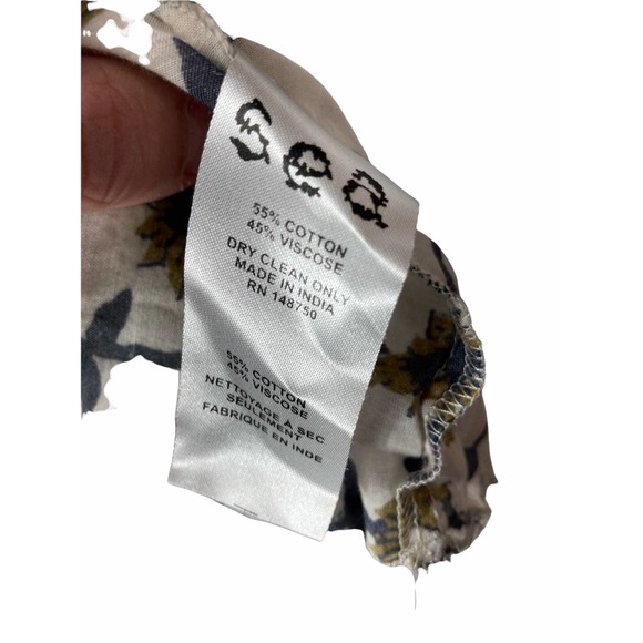 Sea New York Shirt Womens 6 White Yellow Floral Lace Eyelet Tassel Ruffle Blouse - Picture 4 of 4